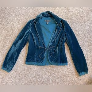 INC International Concepts Teal Velvet Jacket